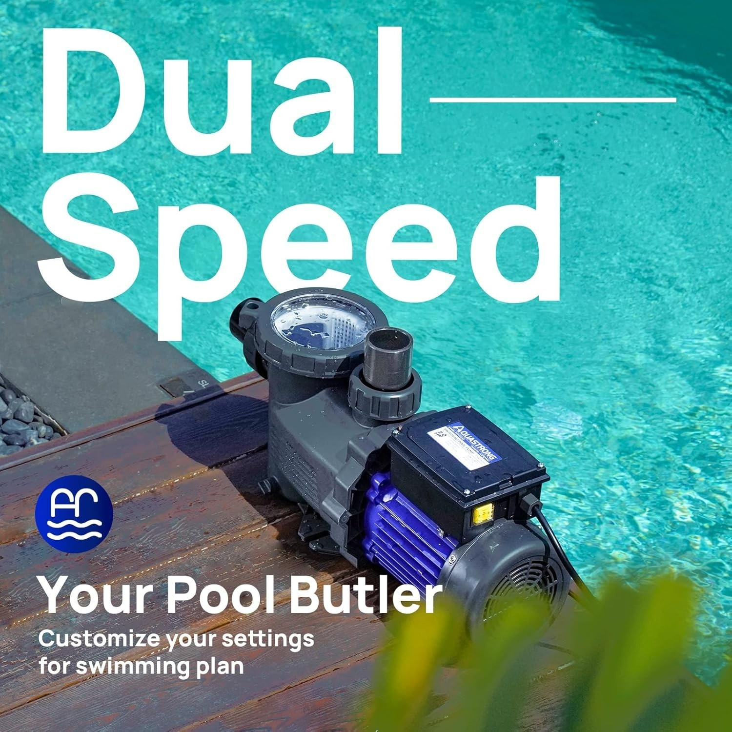 Aquastrong PSP200AD 2HP 5186GPH In/Above Ground Dual Speed Swimming Pool Pump