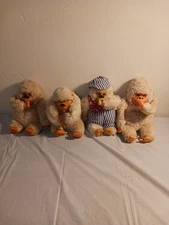 Lot Of 4 Vintage Russ Berrie Plush Thumb Sucker Apes.