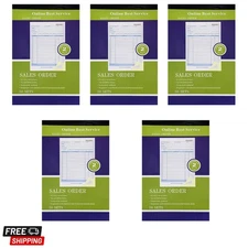 5 Pack Large Sales Order Book Receipt Invoice Duplicate Carbonless 50 Sets 5....