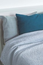 Sky blue waffle coverlet
