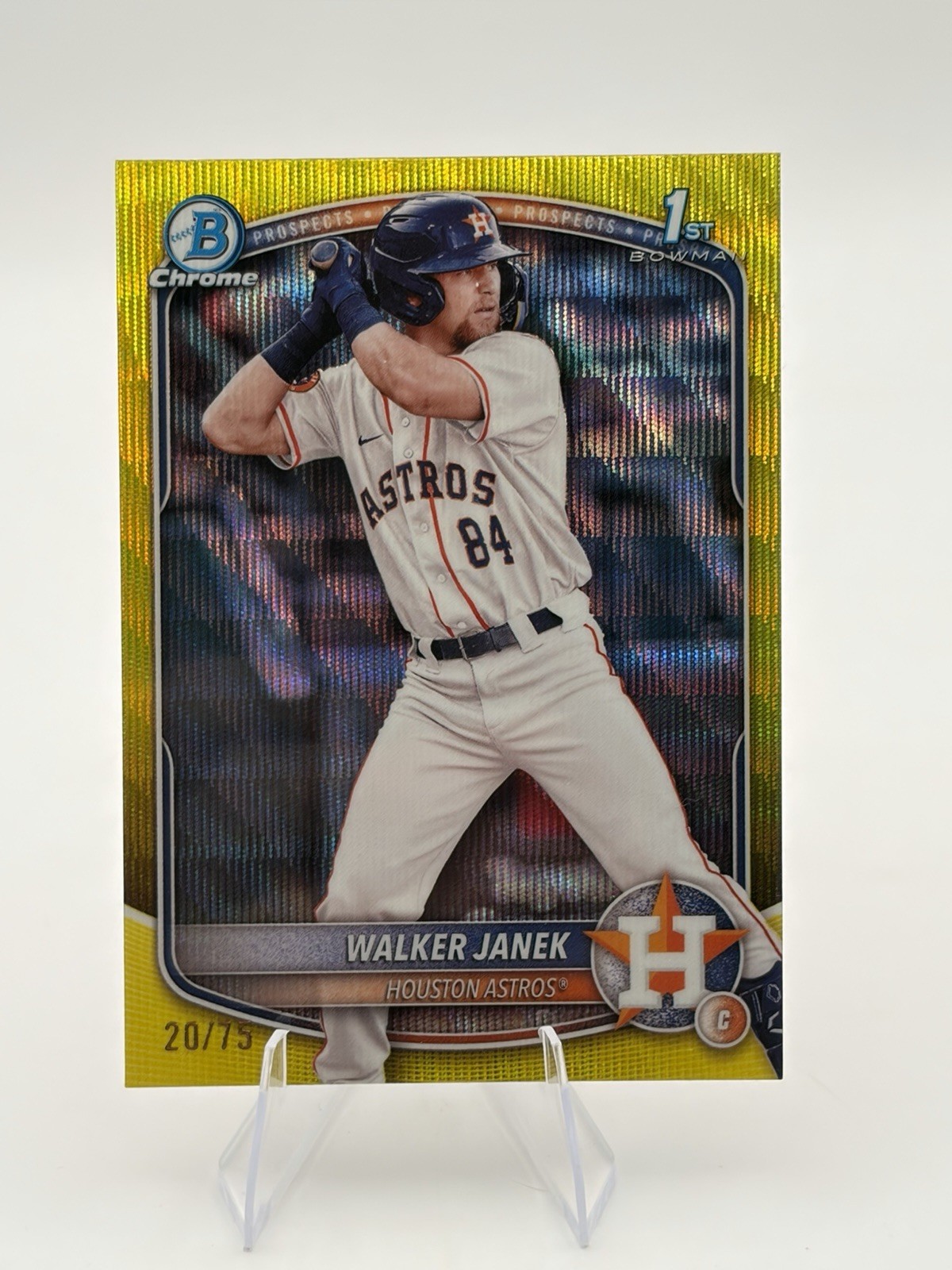 2025 Bowman Chrome Walker Janek #BCP-15 Yellow Wave Refractor /75 (RC)