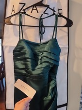 Size A2 AZAZIE Forest Green Satin Look Dress