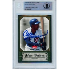 Andre Dawson Signed 2006 Fleer Greats of Game #3 Cubs Beckett BAS Slabbed Auto
