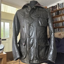 Barbour X Steve McQueen Thomas Wax Waterproof Biker Moto Country Jacket small