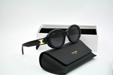 Celine CL40194U Triomphe Oval Women Black Dark Grey Sunglasses