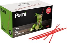 Disposable Cocktail Straws 7in Plastic Coffee Stirrers Swizzle Stick 2000-4000ct