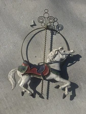 1987 Curtis Jere Artisan Hanging Carousel Horse Handcrafted Sculpture 