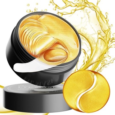 24K Gold Eye Mask for Puffy Eyes & Dark Circles Eye Gel Pads w/Collagen
