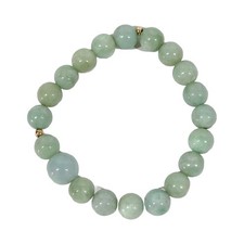 Jewelry Olive Green Jade Beaded Stretch Bracelet 19.9g 5217512