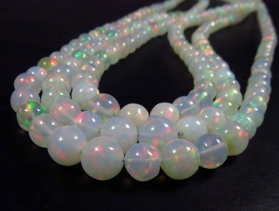 Natürlich Regenbogen Welo Äthiopische Opal Kugeln Glatt Edelsteine Perlen 22.9cm