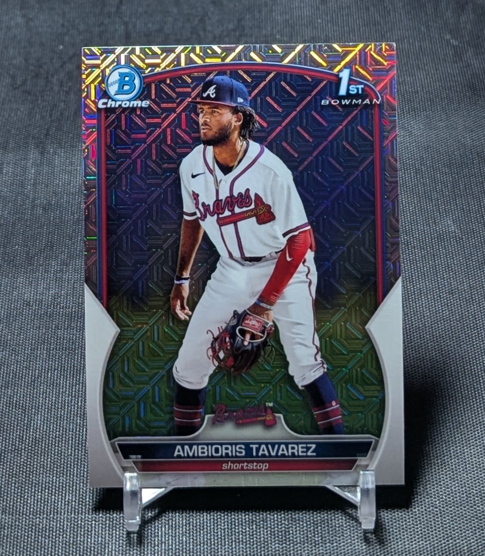 Ambioris Tavarez 1st Chrome Mojo Refractor Rookie 2023 Bowman Card BCP-33 Braves