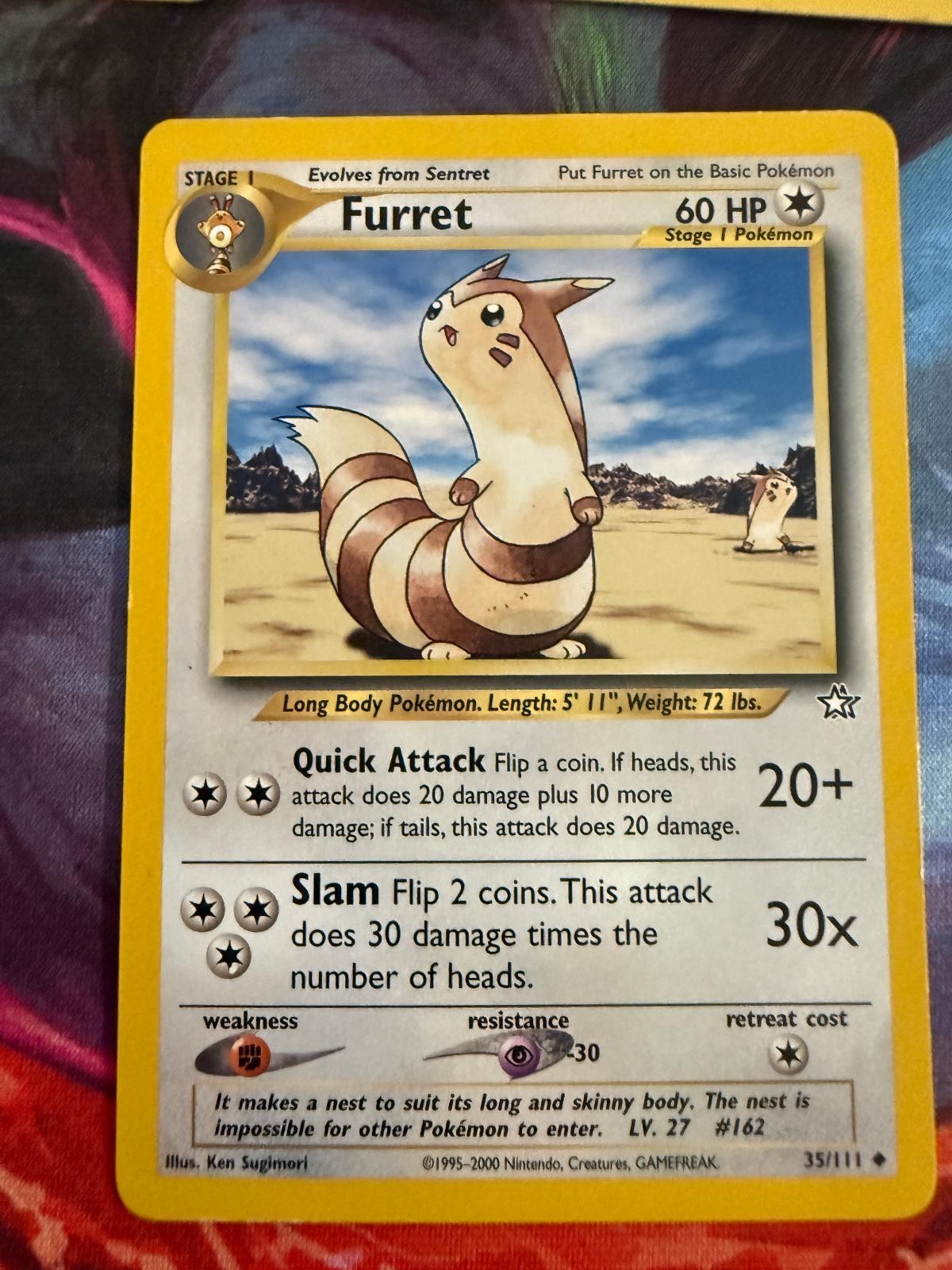 Furret 35/111 Uncommon Neo Genesis Pokemon Unlimited LP