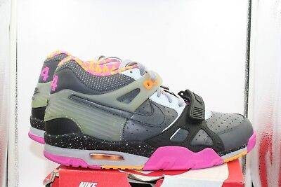 Karakteriseren Visser Beoefend Nike Air Trainer III PRM QS DS Size 8 Bo Knows Horse Racing Grey Pink  Yellow | eBay