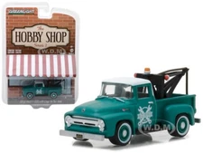 1956 FORD F-100 GREEN WITH DROP-IN TOW HOOK 1/64 DIECAST BY GREENLIGHT 97020 A