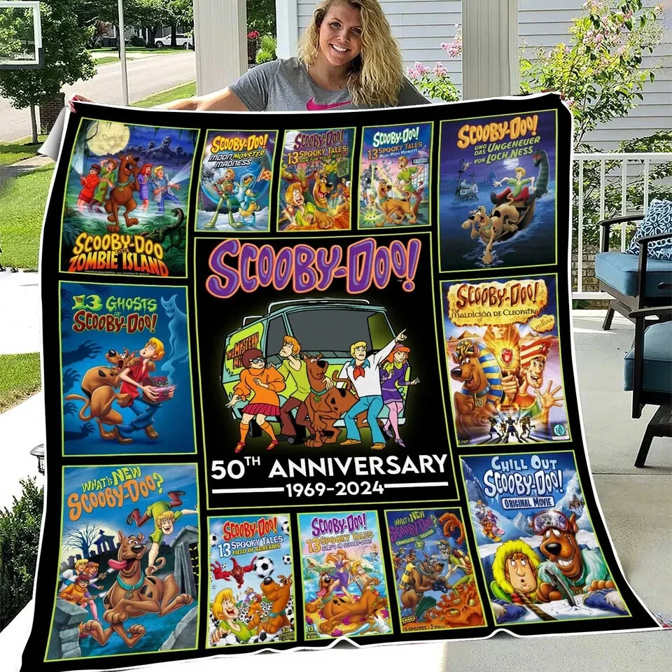 Scooby-Doo 55th Anniversary Fleece Blanket – 1969-2024 Quotes Cozy Throw