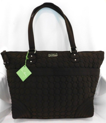 VERA BRADLEY Daddy Baby Diaper Bag Tote  w/pad - Espresso Brown Microfiber NWT