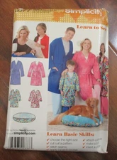 Simplicity 0377 Unisex Child, Teen or Adult Robes & Pet Bed Sewing Pattern NEW