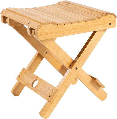 Wooden Folding Stool, Portable Shower Bench & Foot Rest Seat - Picture 11 of 12