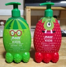 RAW Sugar Kids Shampoo + Conditioner Strawberry and Watermelon (2) Bottles