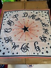 Vtg Caron Bicentennial Patriotic Scarf Red White Blue Star USA 13 State 19.5  