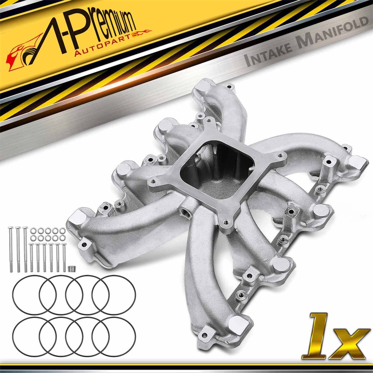 Single Plane Carb Intake Manifold For GM LS1 LS2 LS6 Engines – Aluminum, Cathedral Port, 4150 Flange – 300-132 Part