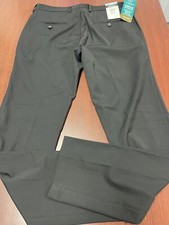 Haggar 4 Way Plain Weave Ultra Slim Mens Size 32X32 Black Dress Pants New W/Tags