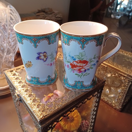 ANTHROPOLOGIE MUG TEACUP COFFEE MUG SET of two PORCELAIN CUP NEW ~ BEAUTIFUL - Picture 19 of 24