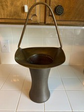 Antique Brass Umbrella Cane Holder Stand Fluted