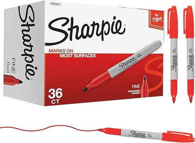 Permanent Marker, Red Marker, Fine Tip Waterproof Red Marker for Marking Wood, S