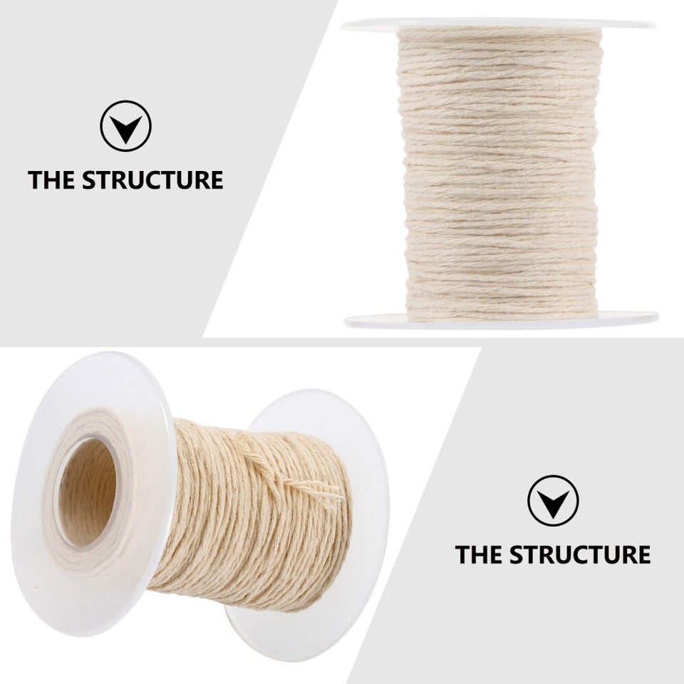 2 Rolls Prewaxed Cotton Core Oil Lamp Wicks Candle Replacement Wicks