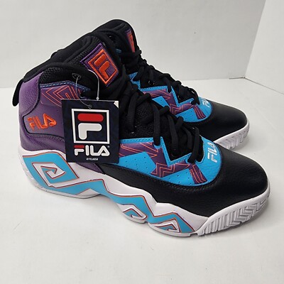 Fila MB Jamal Mashburn Retro Basketball Shoes Black Purple Blue