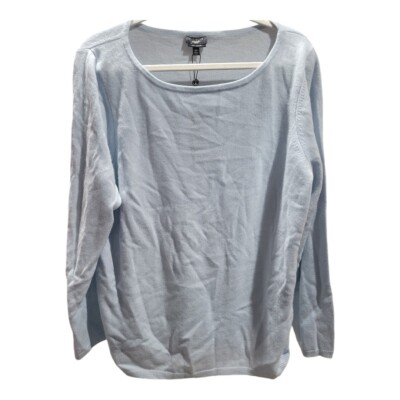 Talbots Pure Cashmere Light Blue Long Sleeve Sweater Top Size 3X NWT $136