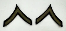 PAIR WW2 US Private First Class Rank Chevron Insignia Patch Uniform ORIGINAL