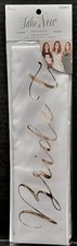 Take a Vow "Bride to Be Sash" White with Gold Lettering 3.5 ft. x 3.5 in. New