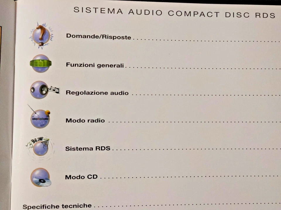 Libretto Istruzioni CITROEN XSARA PICASSO Sistema Audio  Compact Disc RDS  1999 - Immagine 4 di 4
