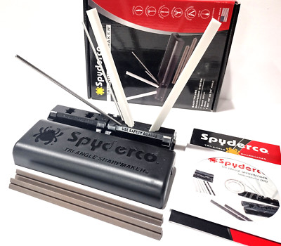 Spyderco Tri-Angle Sharpmaker Knife Sharpening Set Fine and Medium Grit  204 USA