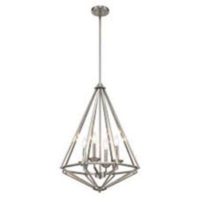 Home Decorators Collection Hubley 4 Light Brushed Nickel Triangular Pendant