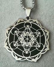 Erzengel Metatron Edelstahl Anhänger Silber Engel Schutzengel Würfel Amulett 13