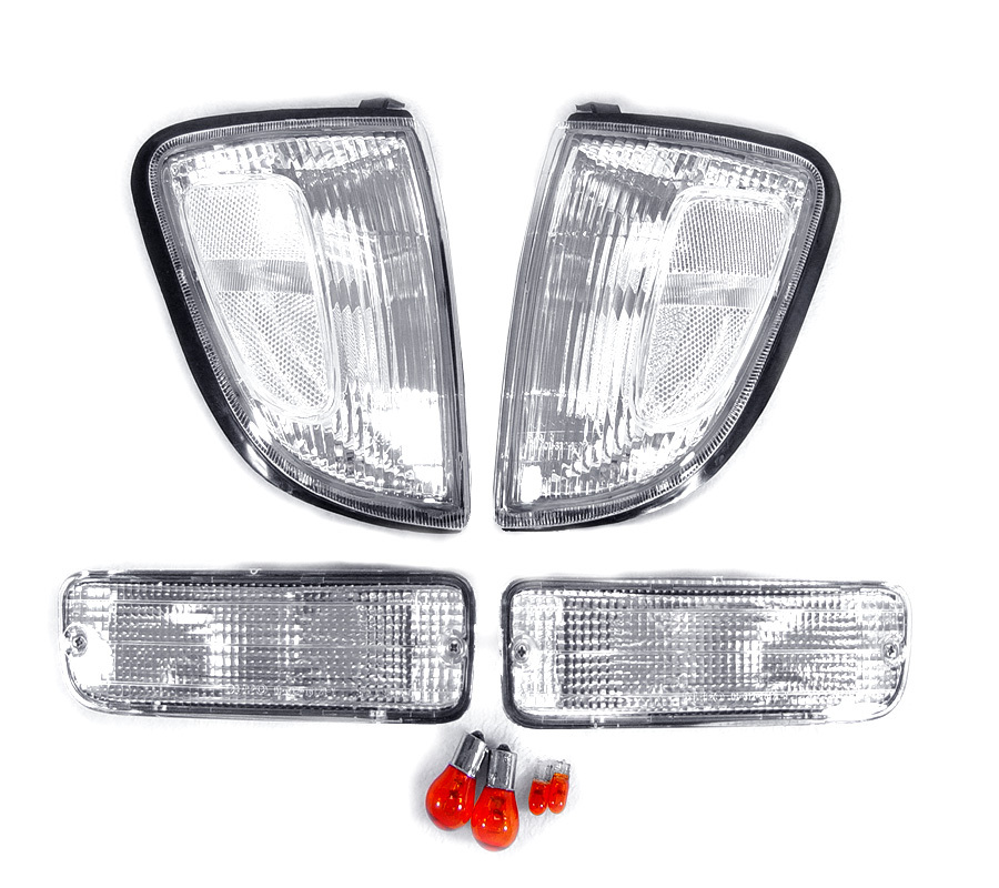 DEPO Clear Corner Lights + Bumper Signal Lights For 1997-2000 Toyota Tacoma 2WD