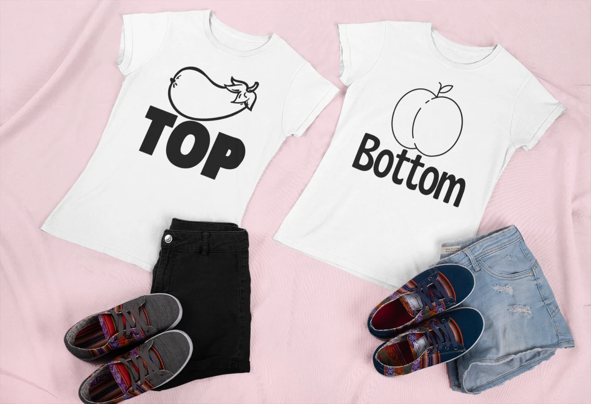 Top Bottom Couple Gay T Shirt Set Funny Couple Gift Matching T