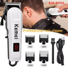 Kemei Professional Hair Clippers Trimmer Kit Cutting Machine Barber Salon 809A
