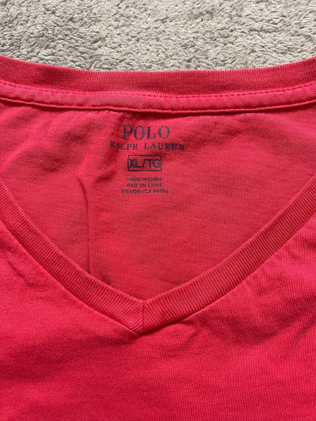 Polo Ralph Lauren camicia uomo taglia grande rosso pony manica corta maglione scollo a V