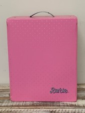 Vtg 1985 Barbie Bubble Gum Pink Vynil Storage Case/Carry Case/Trunk 13"X7"