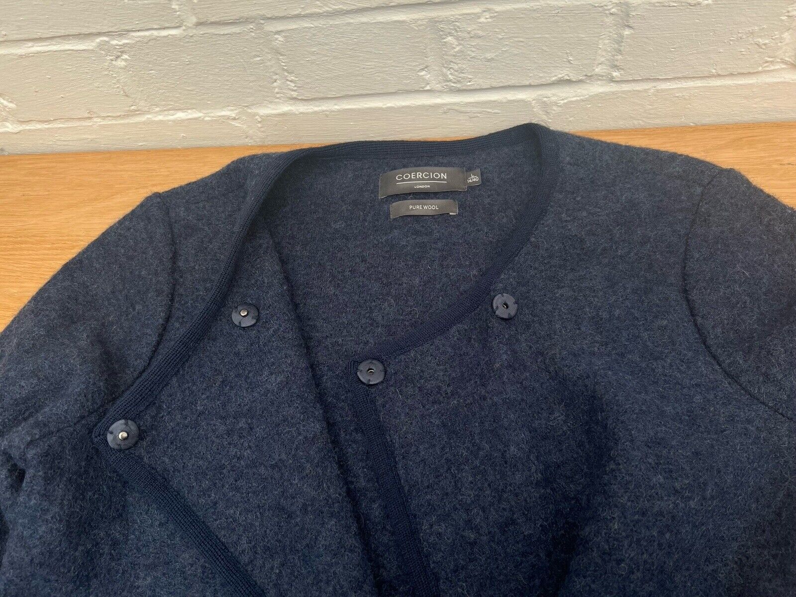 Coercion London Jacket Pure Wool Blue Wrap Coat W… - image 8