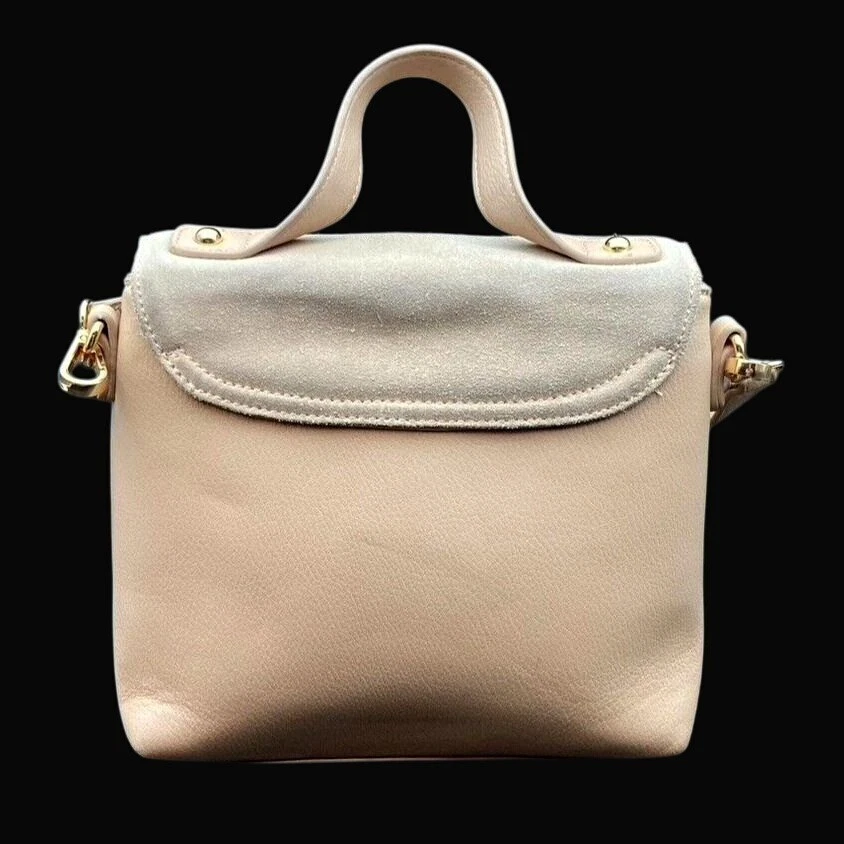 Bolso Bandolera Moda Luxe Alana Plegable Cuero Vegano Gamuza Beige Bolso de Hombro Cartera Foto 3 de 4