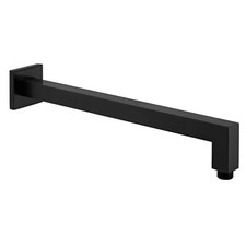 Shower Arm Square Angular Wall Mounted Bathroom Modern Matte Black ENKI A21