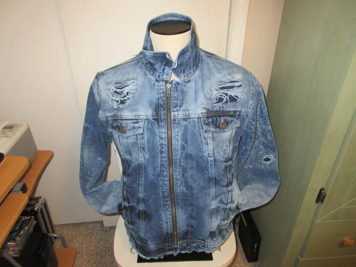 New look top distressed denim jacket