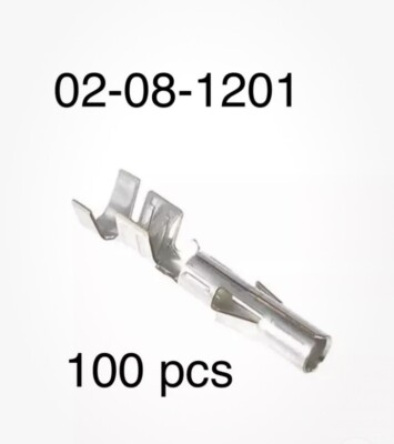 100 Pcs Pin Female Molex Connector Pins 02-08-1201, Series 8980, 0.0825''