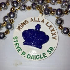 2017 Krewe Of Alla King’s Medallion Fancy New Orleans Mardi Gras Bead 4