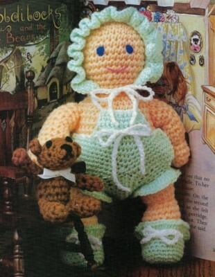 PLAYTIME PALS BABY & BEAR DOLL & STUFF ANIMAL TOY CROCHET PATTERN INSTRUCTIONS